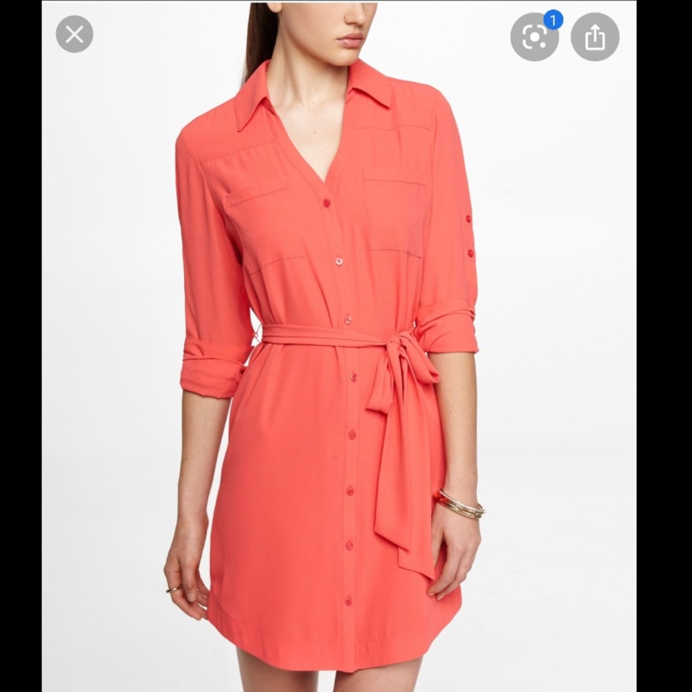 Coral portofino shirt dress